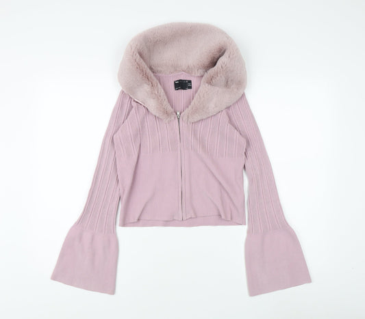 ASOS DESIGN Women's Pink Cropped Jacket, Size 12