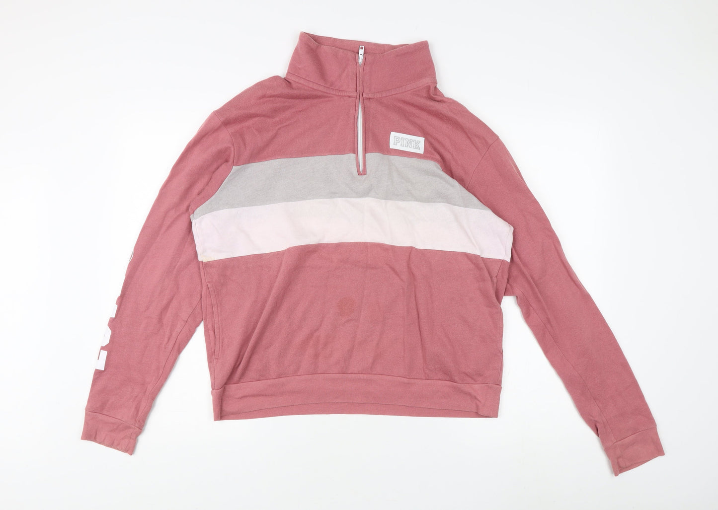 Victoria's Secret Women Pink S 1/4 Zip Sweatshirt