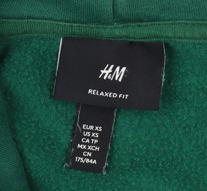 H&M Women's Green Pullover Hoodie XS