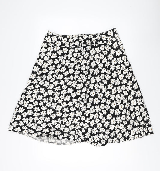 Cotswold Collections Women's Black Floral Skirt, Size 16