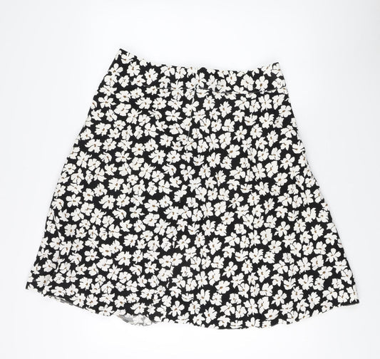 Cotswold Collections Women's Black Floral Skirt, Size 16