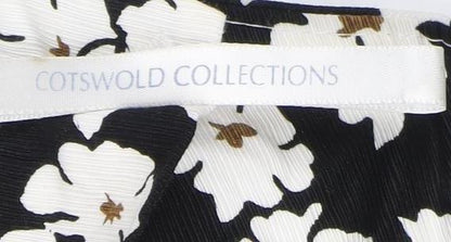 Cotswold Collections Women's Black Floral Skirt, Size 16