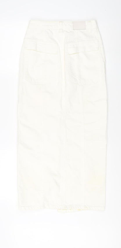 Mint Velvet Women's White Cargo Midi Skirt Size 6