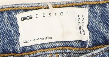 Womens UK Size 30 ASOS DESIGN Regular Fit Straight Blue Jeans