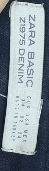 Zara Women Blue Skinny Jeans, Size 6, Striped Accents