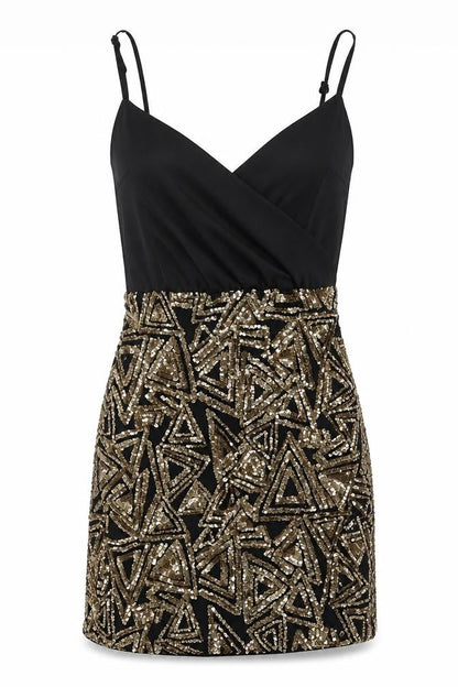 Parisian Women’s Black & Gold Sequin Bodycon Dress
