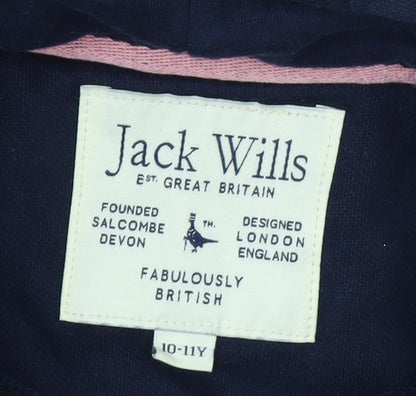 Jack Wills Girls Blue Pullover Hoodie 10-11 Years
