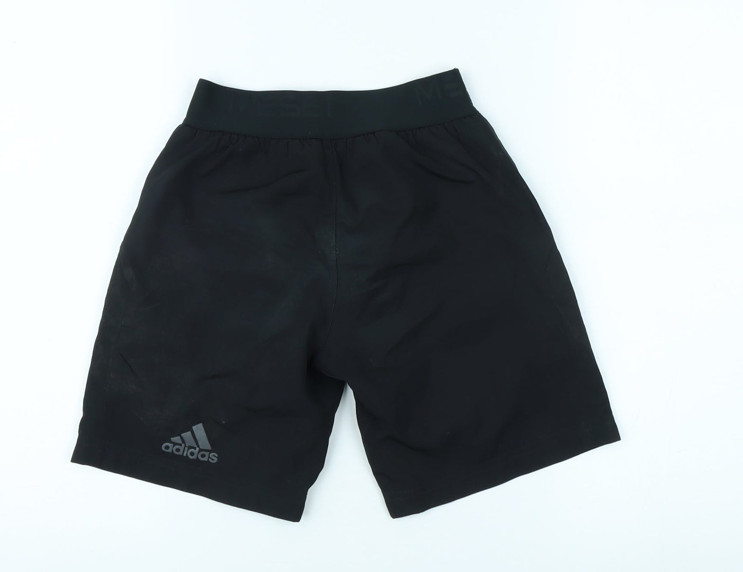 Adidas Boys Black Football Shorts Size S Elastic Waist
