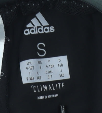 Adidas Boys Black Football Shorts Size S Elastic Waist