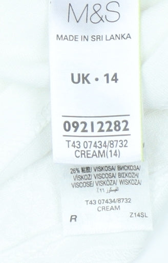 Womens UK Size 14 Marks and Spencer White Basic Blouse