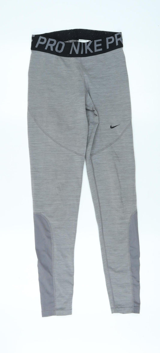 Nike Women's Grey Dri-FIT Leggings - Size M Slim Fit