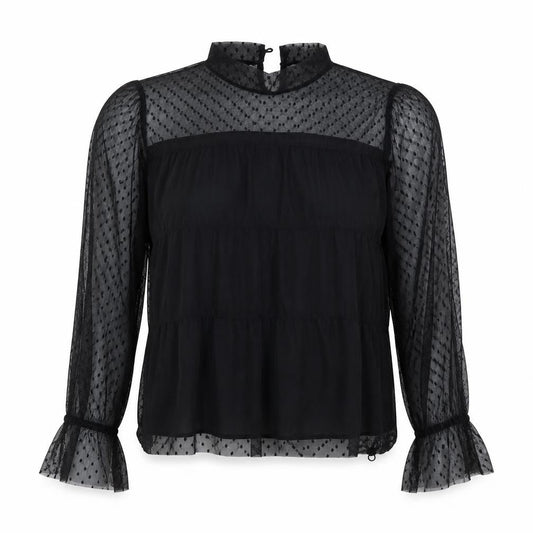 Womens UK Size M/L Apricot Black  Blouse