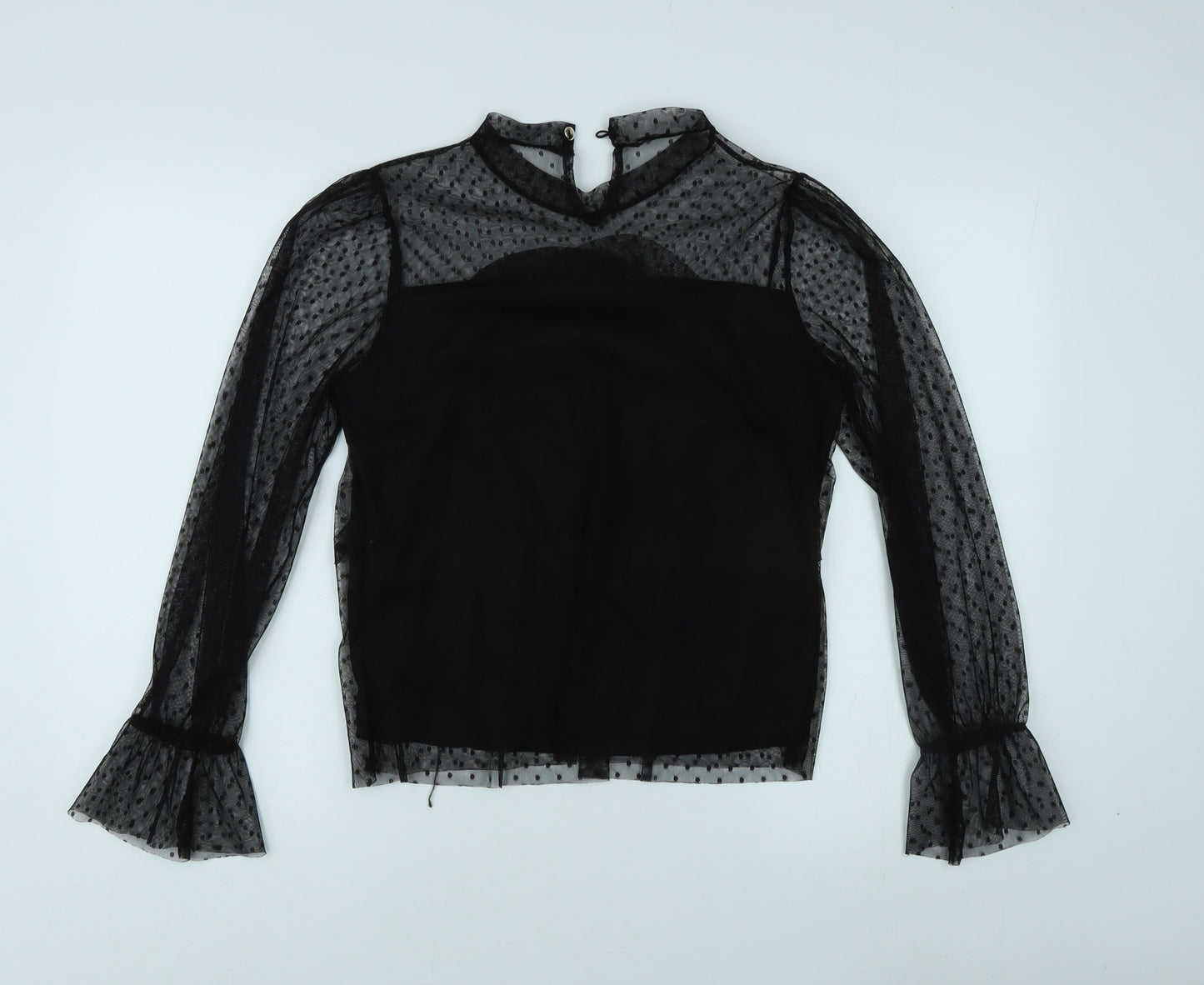 Womens UK Size M/L Apricot Black  Blouse