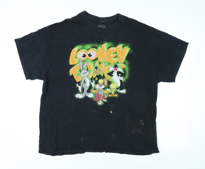 Looney Tunes Men's Black Graphic T-Shirt L