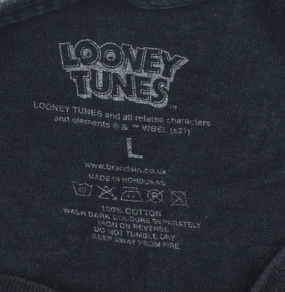 Looney Tunes Men's Black Graphic T-Shirt L