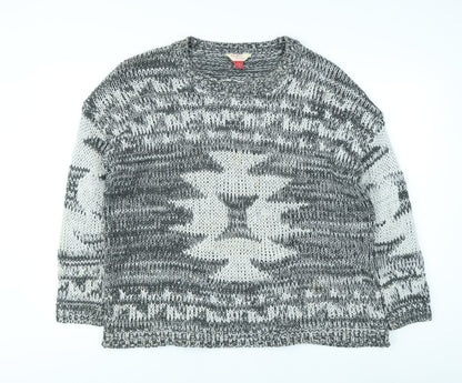 Palmer Heritage Women's Geometric Grey Pullover Jumper, M