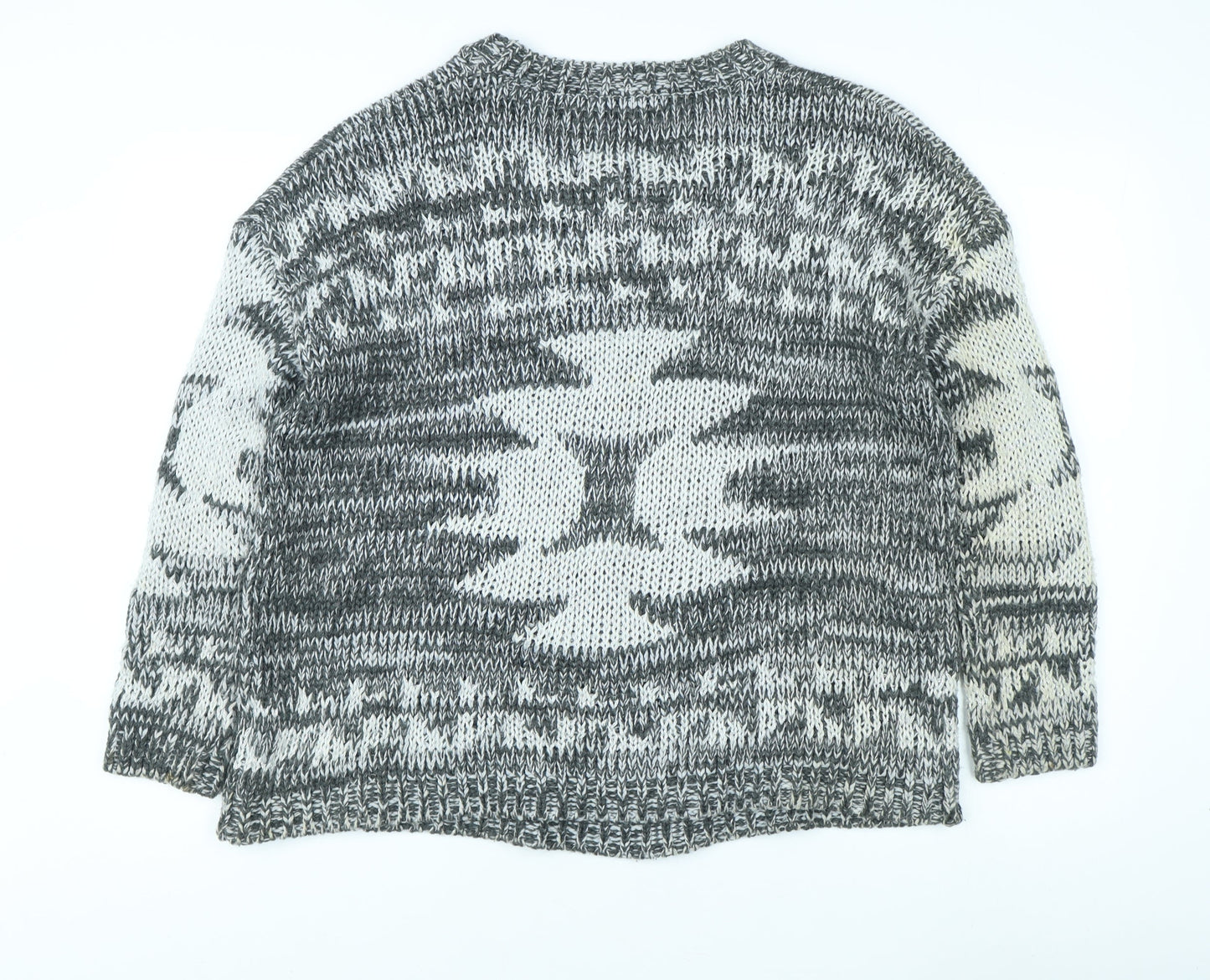 Palmer Heritage Women's Geometric Grey Pullover Jumper, M