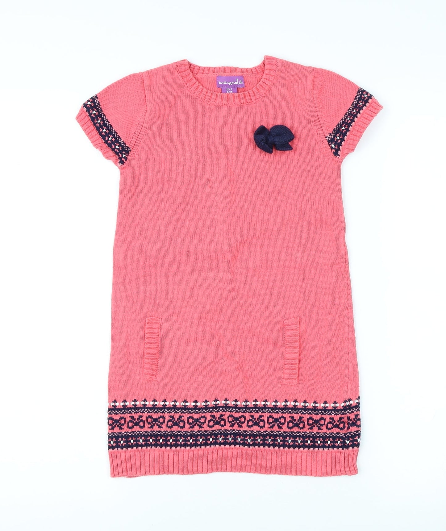 Striking Violet Girls Pink Short Sleeve Dress 4-5 Years