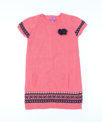 Striking Violet Girls Pink Short Sleeve Dress 4-5 Years