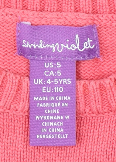 Striking Violet Girls Pink Short Sleeve Dress 4-5 Years