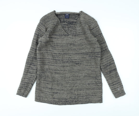 Gap Women's Grey Pullover Jumper, V-Neck, Size S
