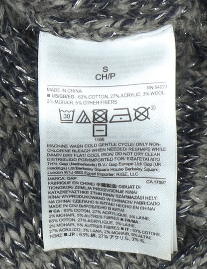 Gap Women's Grey Pullover Jumper, V-Neck, Size S