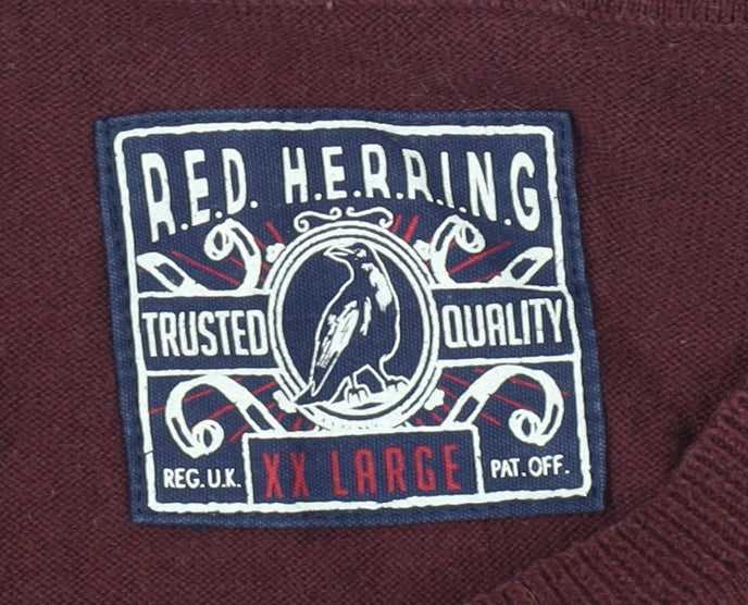 Red Herring Men’s Red Pullover Jumper 2XL NY Graphic