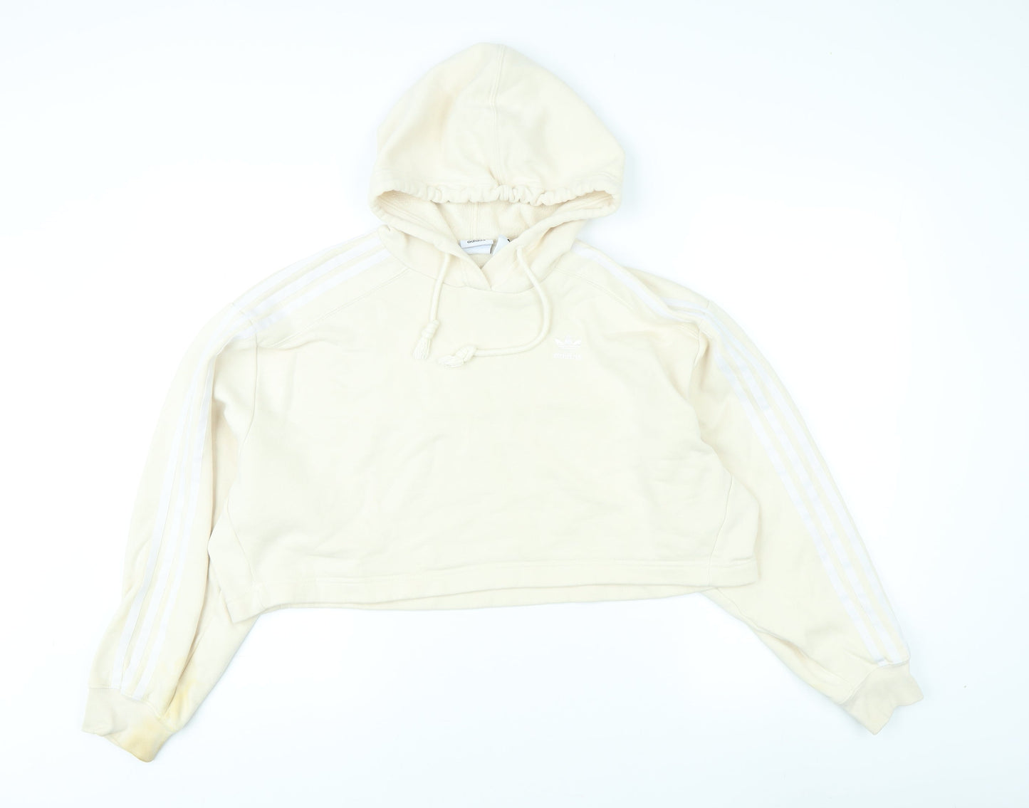 Adidas Women's Beige Pullover Hoodie, Size S - Casual Activewear