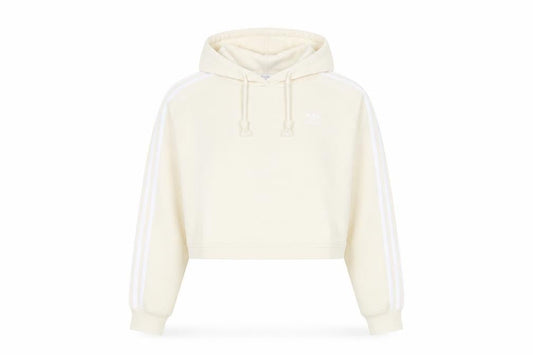 Front view of Adidas Women's Beige Pullover Hoodie, size S, - Casual Activewear