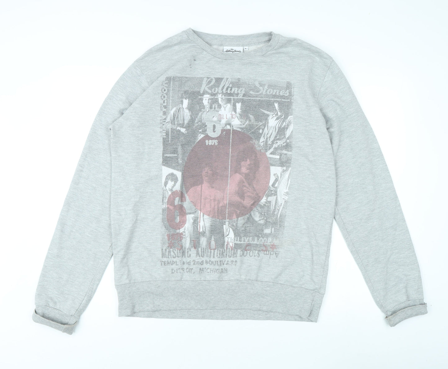 The Rolling Stones Men's Grey Graphic Sweatshirt XL