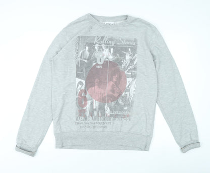 The Rolling Stones Men's Grey Graphic Sweatshirt XL