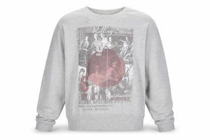 Front view of The Rolling Stones Men's Grey Graphic Sweatshirt XL
