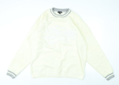 PrettyLittleThing Women's Ivory XL Sweatshirt Crew Neck