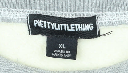 PrettyLittleThing Women's Ivory XL Sweatshirt Crew Neck