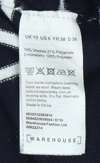 Womens UK Size 10 Warehouse Black Pullover Jumper