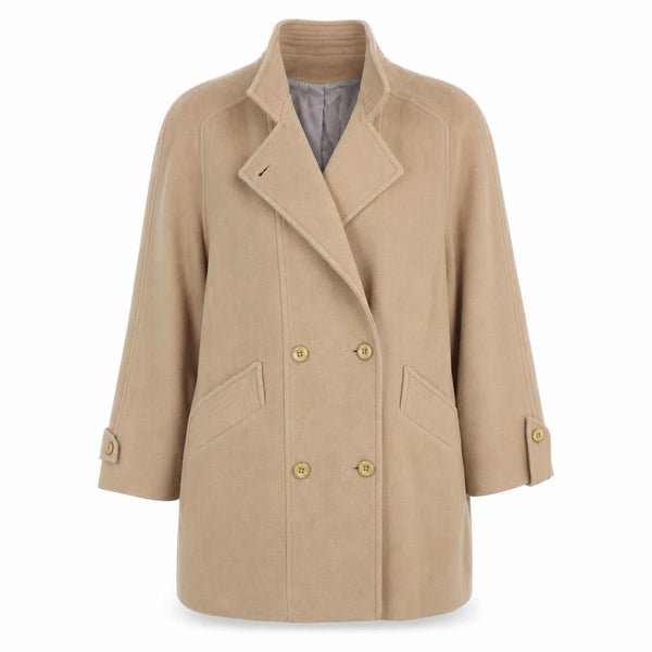 Elements Women's Beige Wool Pea Coat Size 14