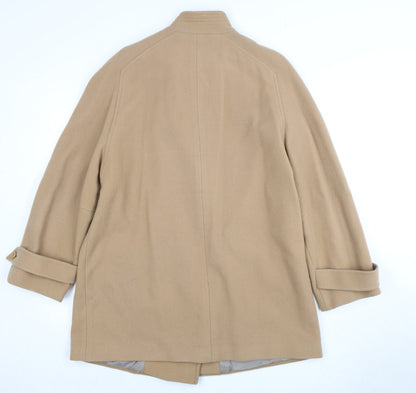 Elements Women's Beige Wool Pea Coat Size 14