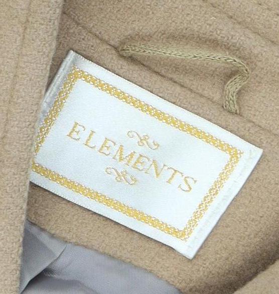Elements Women's Beige Wool Pea Coat Size 14