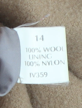 Elements Women's Beige Wool Pea Coat Size 14