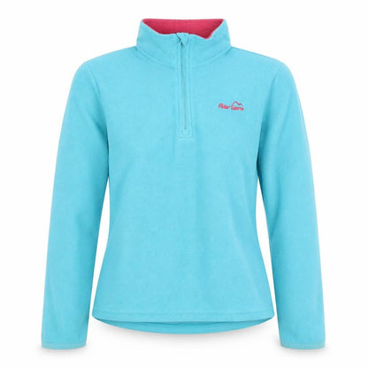 Front view of Peter Storm girls’ blue pullover fleece sweatshirt 11 years