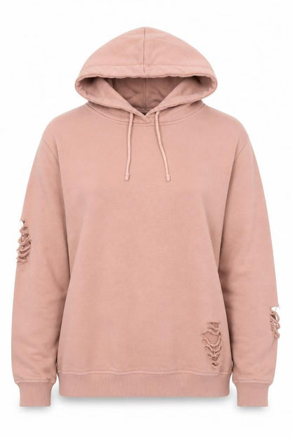 Firetrap Women's Pink Distressed Hoodie XS