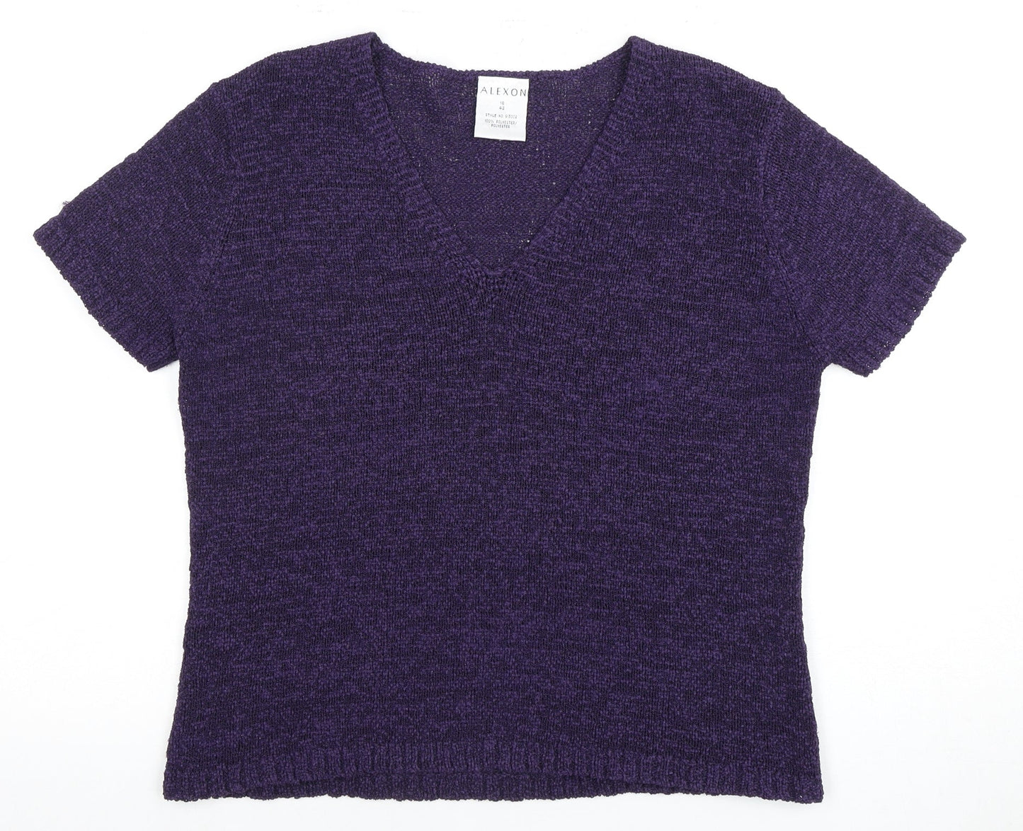 Alexon Women's Purple Short Sleeve Pullover Jumper UK 14