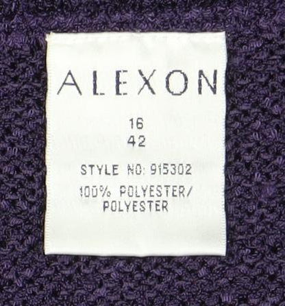 Alexon Women's Purple Short Sleeve Pullover Jumper UK 14