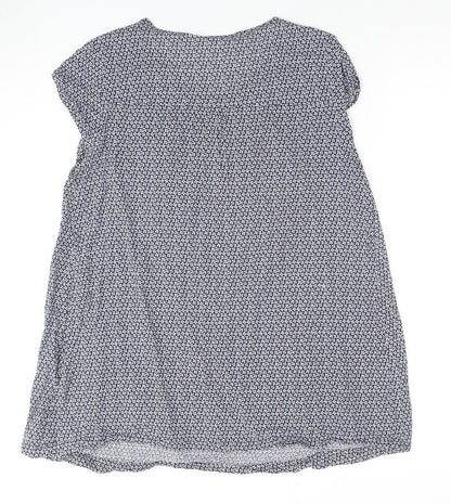 Womens UK Size S JoJo Maman Bébé Blue Tunic Blouse