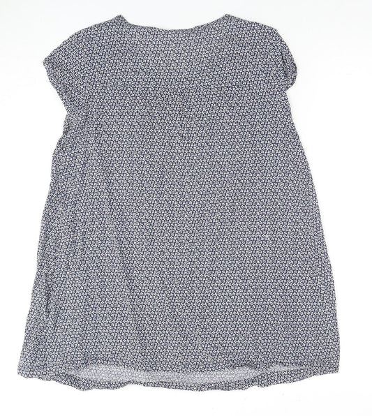 Womens UK Size S JoJo Maman Bébé Blue Tunic Blouse
