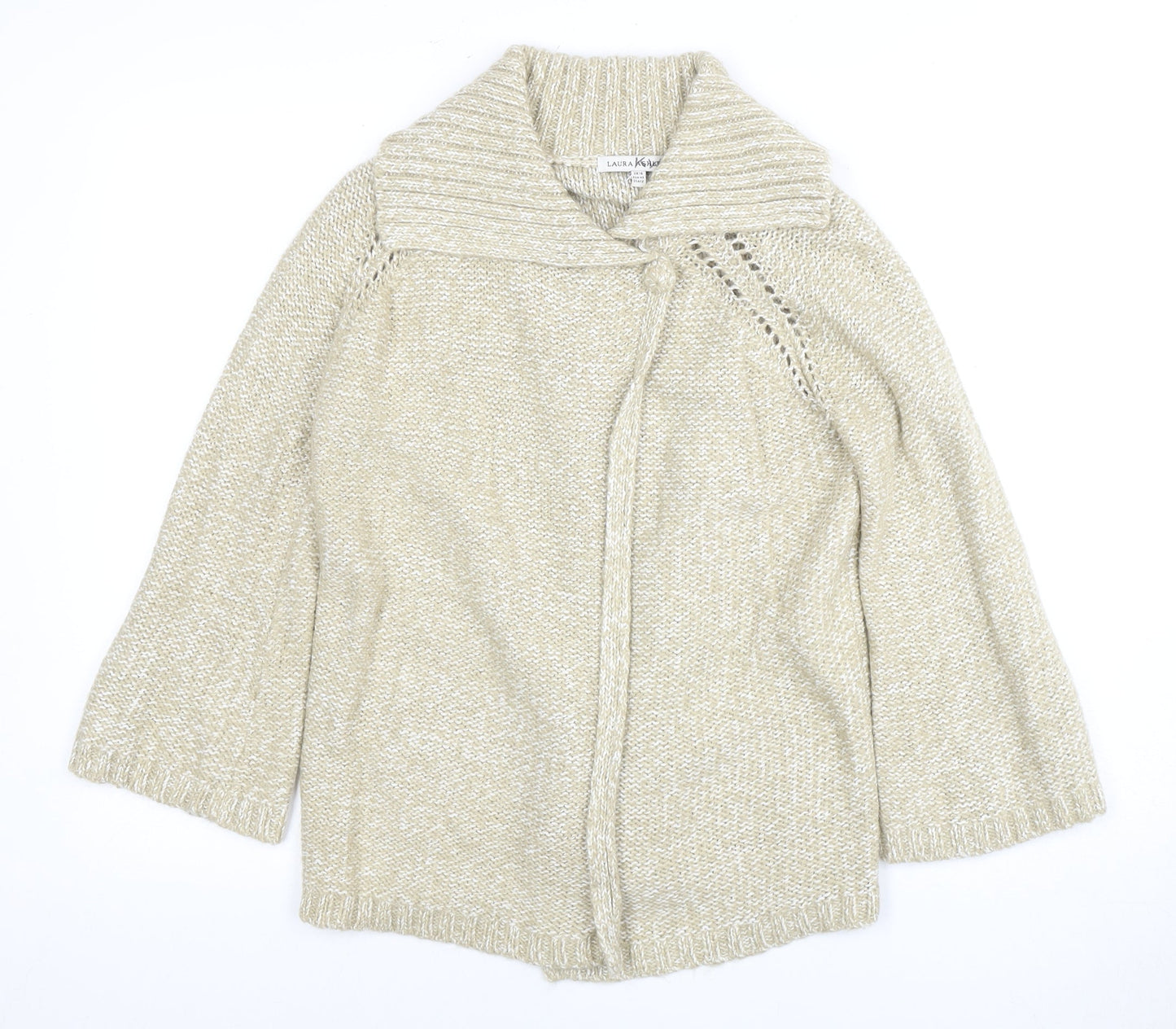 Laura Ashley Women Beige Knit Jumper Size 14