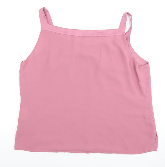 Jacques Vert Women's Pink Tank Top, UK 16, Sleeveless, Polyester