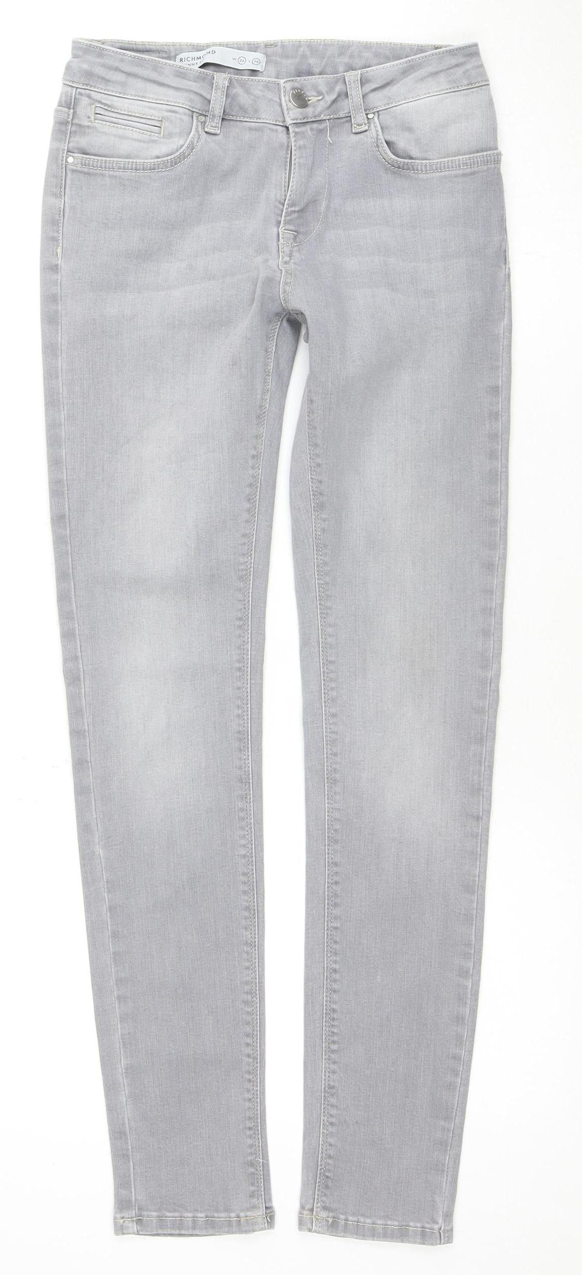 Richmond Women's Grey Skinny Jeans Size 26 Stretch Denim