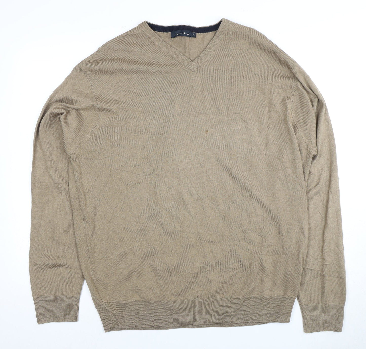 James Pringle Men's Beige V-Neck Pullover XL Jumper