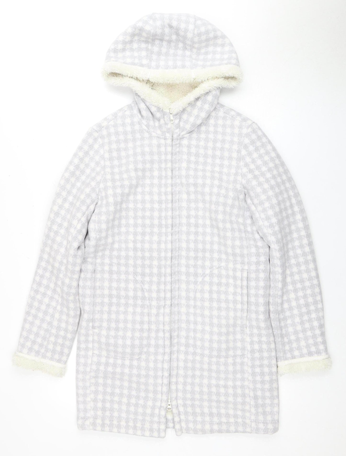 Womens UK Size S Uniqlo White Hooded Jacket